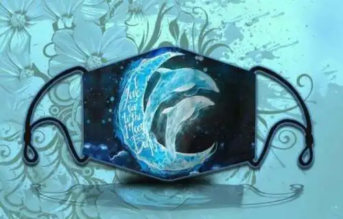 

I Love You To The Moon And Back Cute Dolphin Face Mask