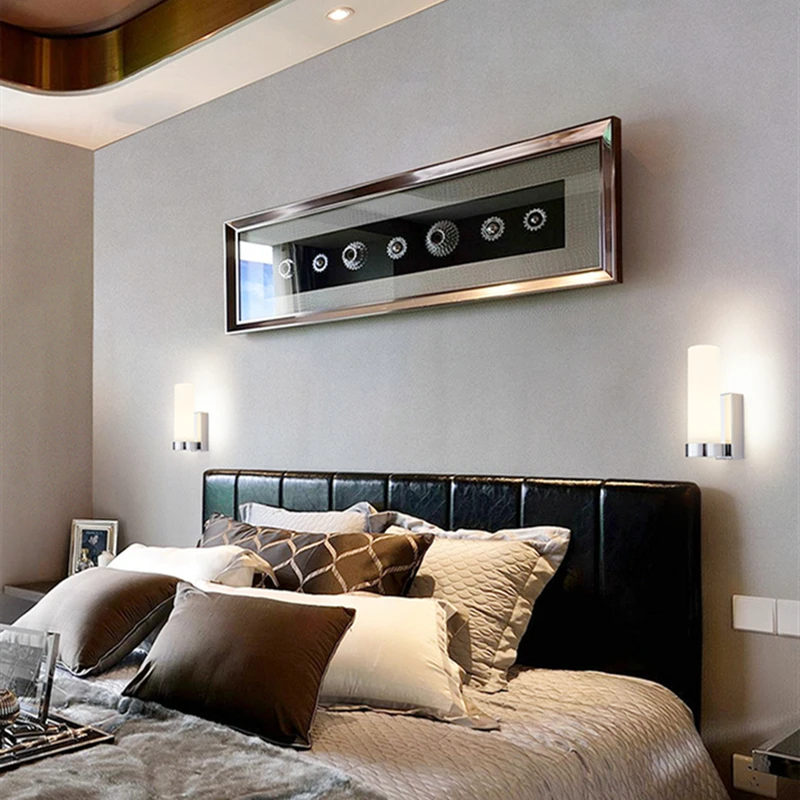 Дешево Современный светодиодный прикроватный настенный светильник, Скандинавская стеклянная лампа для гостиной, спальни, лестницы, светодиодное ...