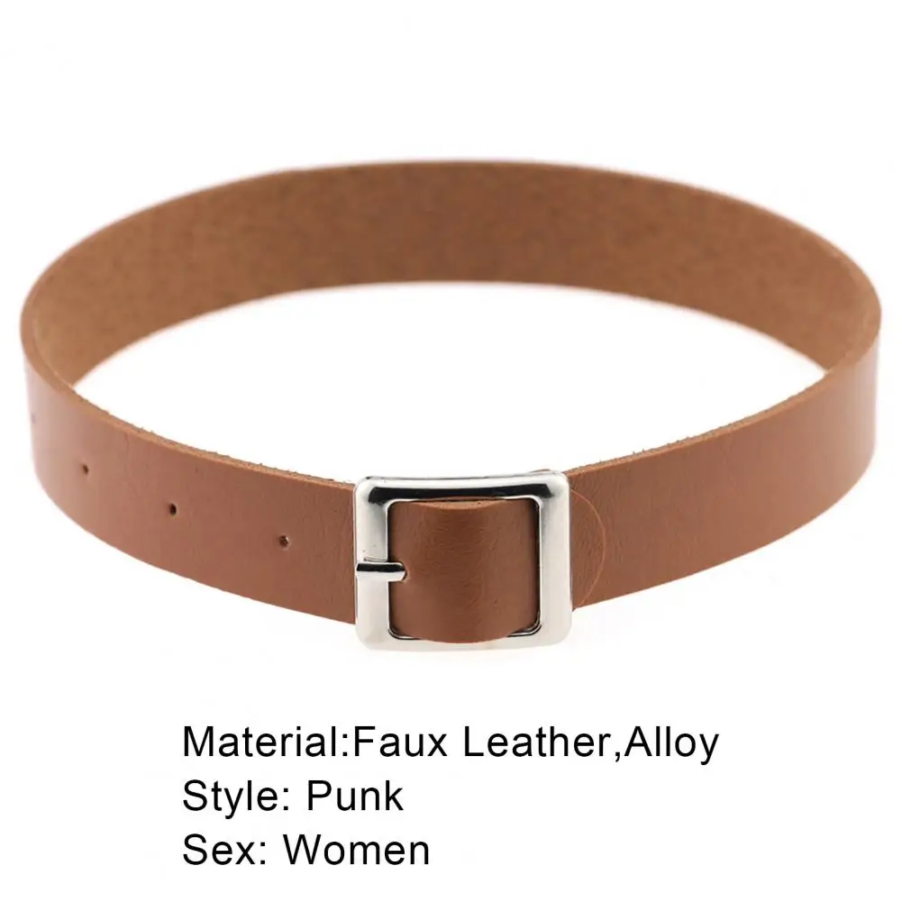 

Hot Sales!! Necklace Punk Retro Faux Leather Buckle Choker Necklace for Dating