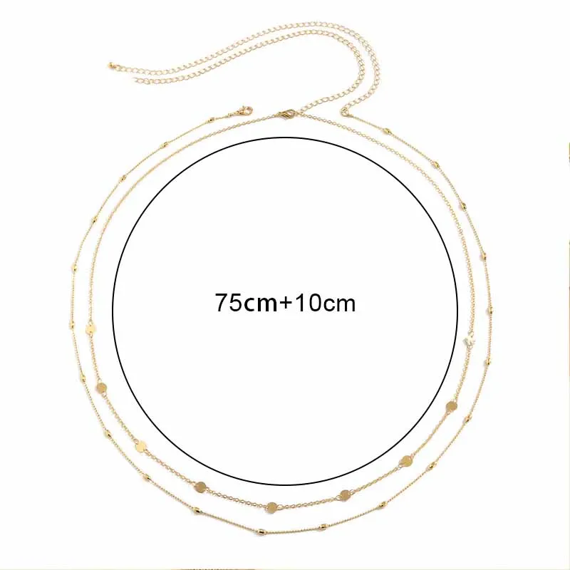 Цепочка на талию Женская многослойная золотистая в стиле бохо для пляжа