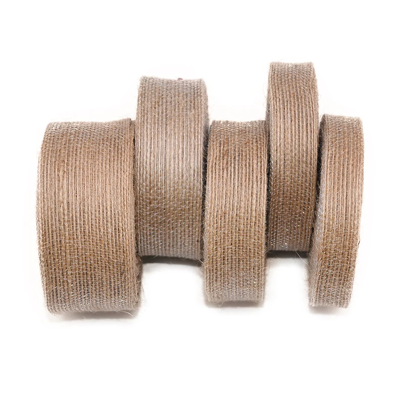 10M/roll 15-38mm Natural Jute Burlap Ribbon Hemp Ribbon Material Wedding Party Home DIY Gift Box Wrapping Belt Decoration Crafts
