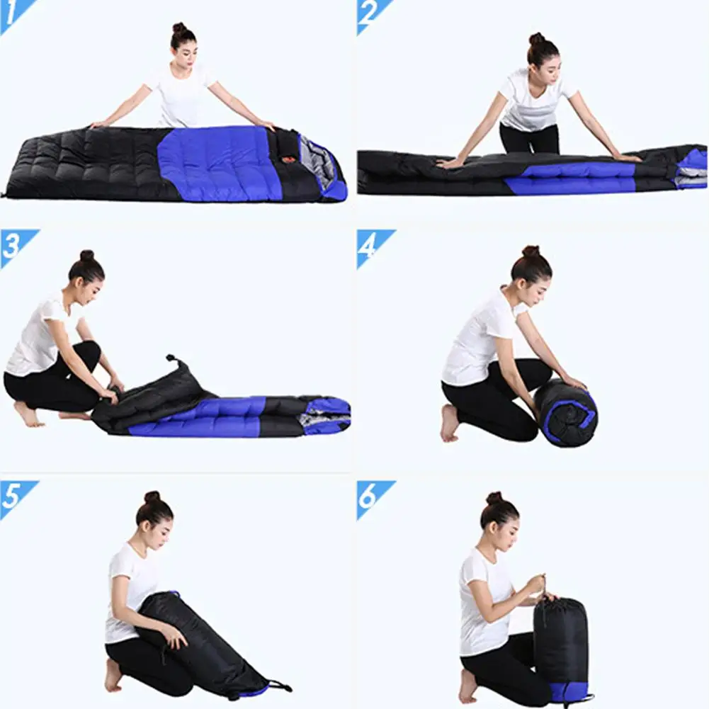 

210x80cm Winter Sleeping Bag Compression Sack Lightweight Portable Waterproof For Outdoors Camping Traveling Family
