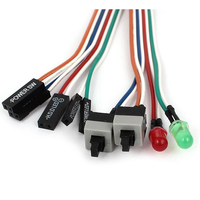 ПК чехол красный зеленый светодиодный светильник блок питания ATX Питание