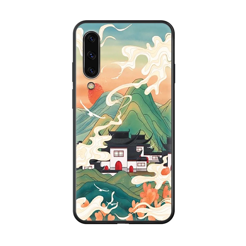 

Cartoon landscape Phone case hull For Samsung Galaxy A 50 51 20 71 70 40 30 10 E 4G S black prime luxury bumper 3D waterproof