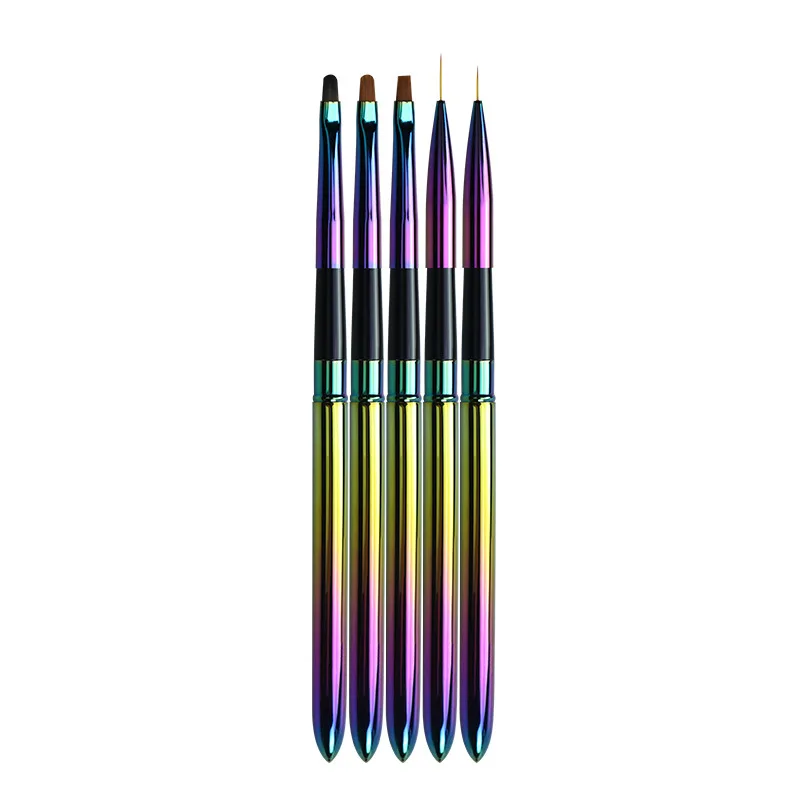 

5 Style Nail Art Brush Metal Liner Painting Flower Lines Stripe Drawing Pen Polish French UV Gel Extension Builder Tool