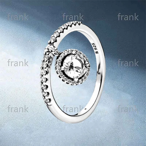 

198491C02 Dangling Clear Round Sparkle Ring