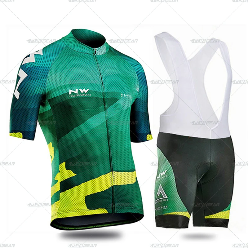 Bib Cycling Set NORTHWAVE Летняя мужская футболка для велоспорта с коротким рукавом, набор дышащих шорт с гелевыми накладками, одежда для велоспорта, Майо, Ropa Ciclismo - Цвет: Bib Cycling Set