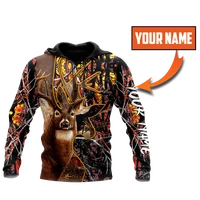 hunting deer custom name 3d printed fashion mens autumn hoodie sweatshirt unisex streetwear casual zip jacket pullover kj555