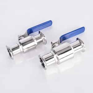 Бесплатная доставка, санитарный шаровой клапан с тремя зажимами из нержавеющей стали, 2 дюйма (51 мм), SS304 OD64