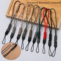 self defense high strength emergency survival backpack paracord keychain key ring camera anti lost lanyard hanging rope