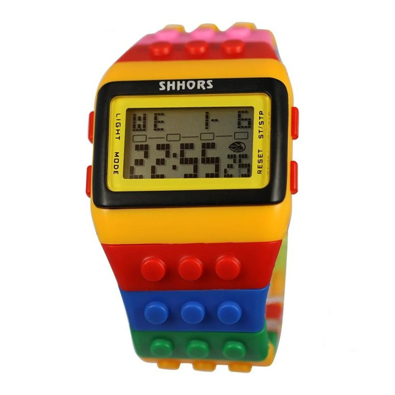 Модные Красочные строительные блоки цифровые часы с светодиодный светильник