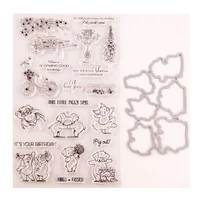 little pig birthday wishes 2021 new seal stamp with cutting dies stencil diy scrapbooking embossing photo