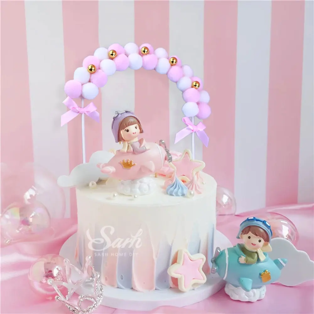 

Арочный мягкий помпон для торта, аксессуары для выпечки, украшение для торта «сделай сам» на день рождения, праздник, новый год, свадьбу, Рож...