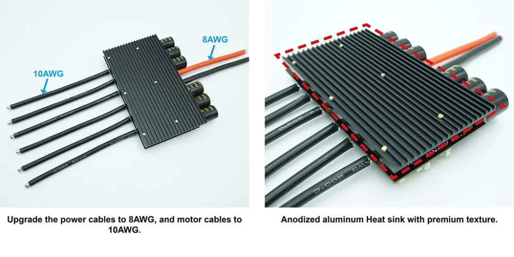 200A Esc для электрической доски для серфинга Радиоуправляемый автомобиль Дрон E-Bike Dual fesc6.6 на основе VESC6 с алюминиевым радиатором