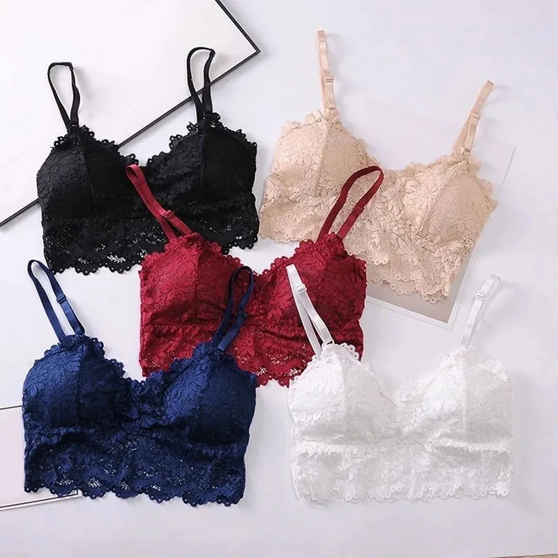 

Lace Bra Beauty Back Bralette Women Sexy Wrapped Chest Camisole Tube Top Bottoming Vest Gathered Student Girl Underwear