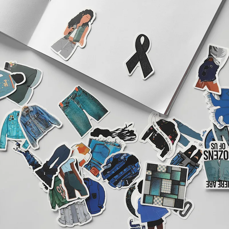 35 шт. водонепроницаемые синие джинсовые наклейки для ноутбука мотоцикла