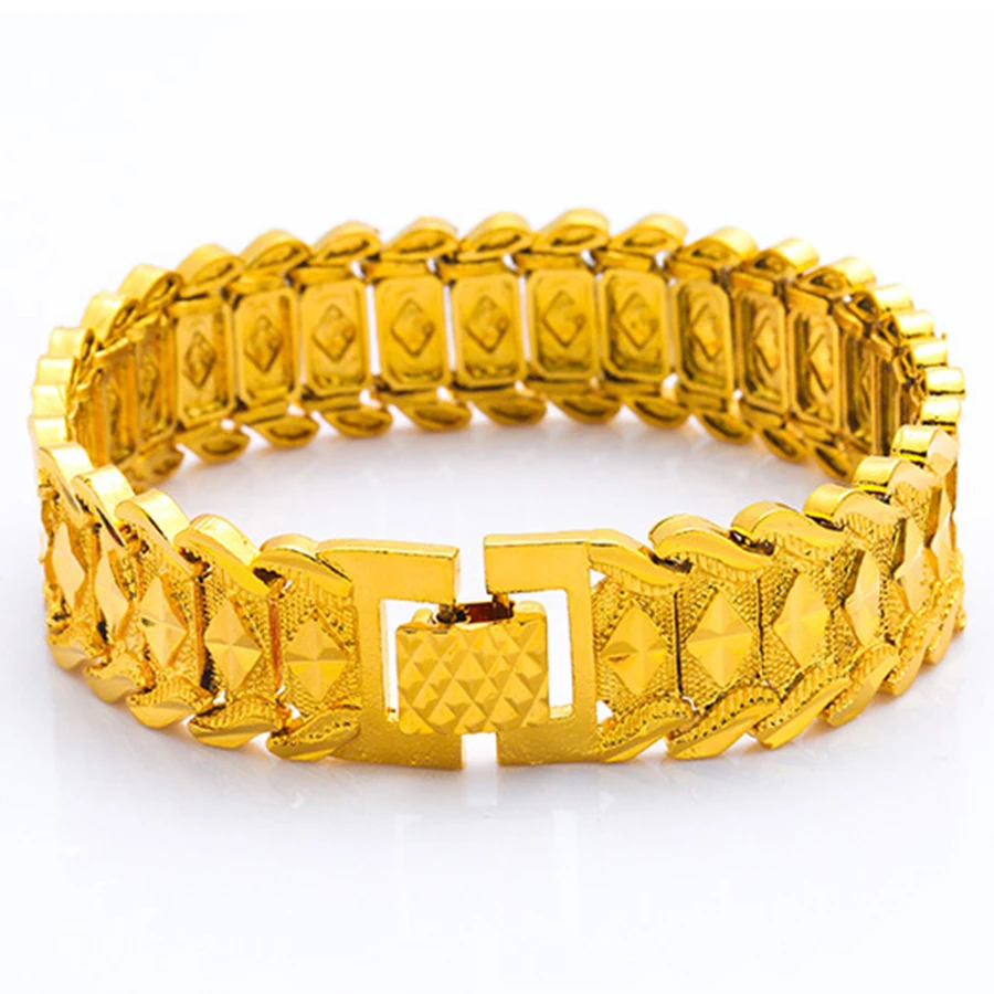 

20mm Wide Chunky Big Bracelet Male Gold Color Star Chain Link Bracelets & Bangles for Men Vintage Jewelry Pulseiras Dropshipping