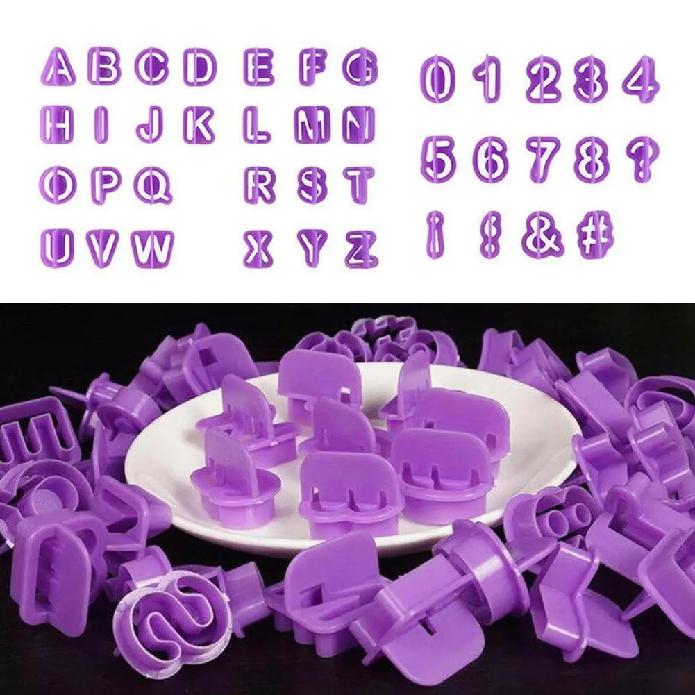 

40 шт./компл. алфавит, цифры, помадка, украшение, высечка торта, выпечки, кухонные инструменты для печенья, форма «сделай сам» V8F3