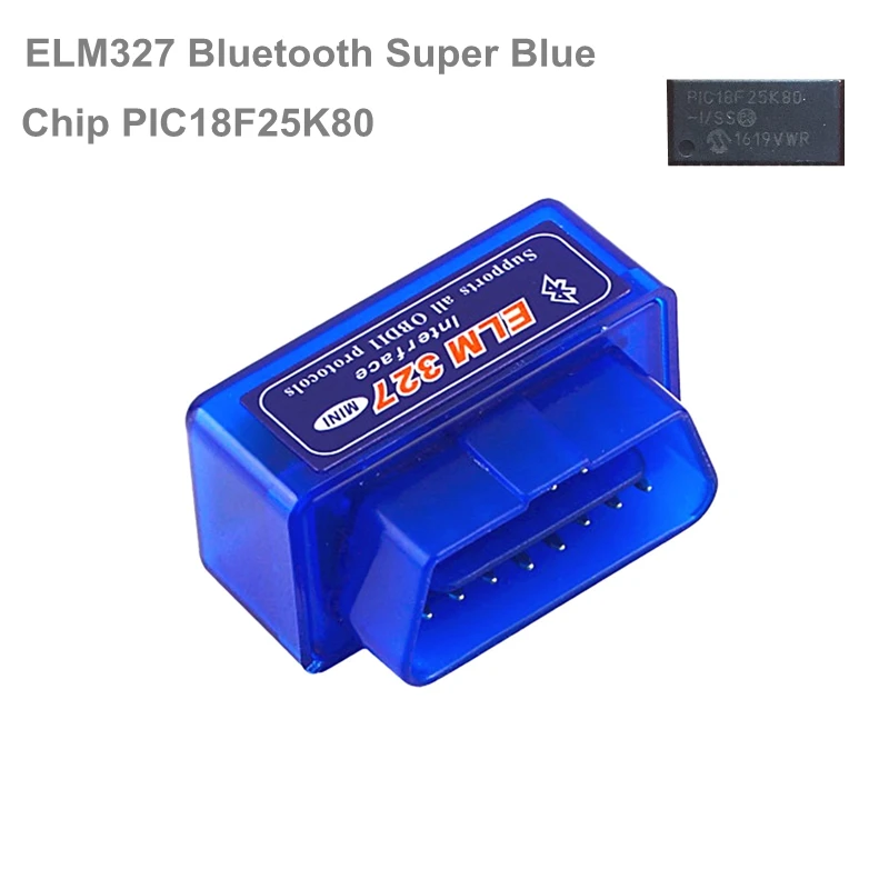 Топ аппаратное обеспечение V1.5 чип PIC18F25K80 ELM327 Bluetooth V1.5 AutoCode Reader Super MINI ELM 327 работает на Android Symbian FW V1.5