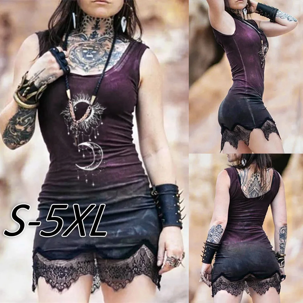 Готика Харадзюку Платье черного цвета в винтажном стиле Пикантные С НАБОРНЫМИ