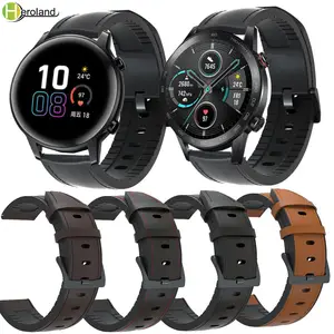 20 мм 22 мм ширина ремешок для часов кожа + силикон для Huawei Honor Magic Watch 2 46 мм 42 мм быстросъемный ремешок для часов