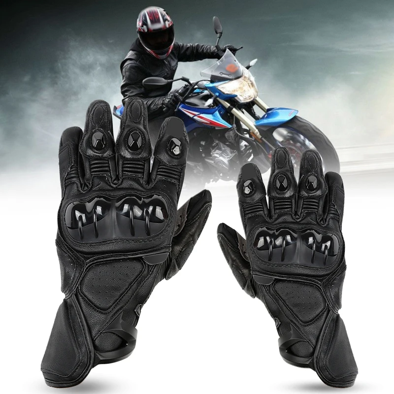 

Real Leather Motorcycle Gloves Moto Motocross Waterproof Gloves Motorcycle Protective Gears Motorcycle Protection Equipment