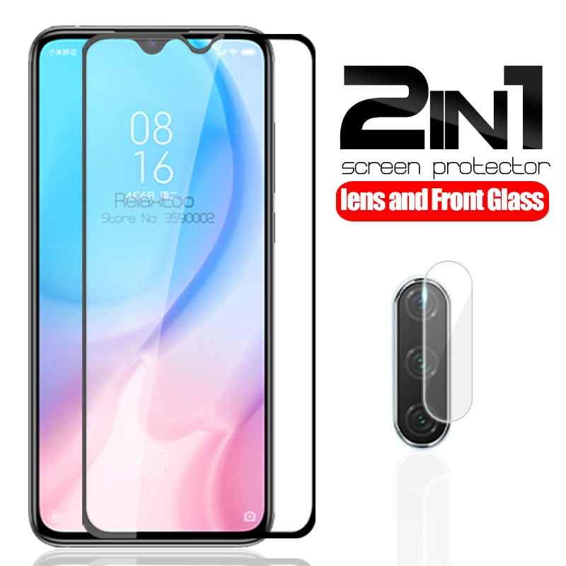 2 в 1 Защитное стекло для xiaomi mi 9 lite закаленное на xaomi xiomi cc9 mi9 light mi9lite micc9 пленка