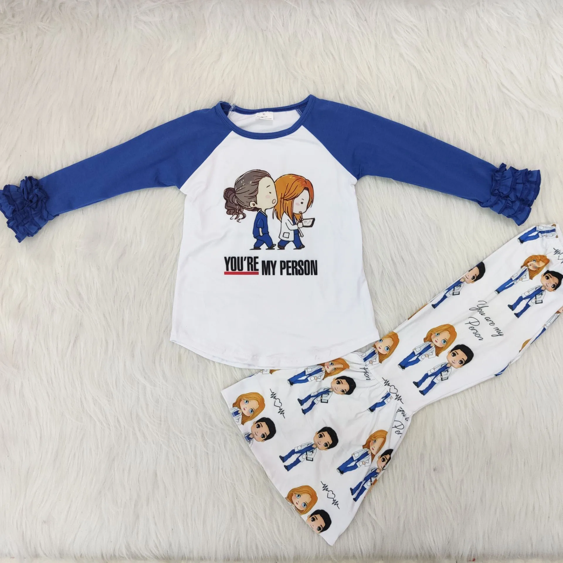 Новинка 2019 Детские Зимние расклешенные брюки с длинным рукавом и мультяшным