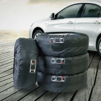 4pcs spare tire cover case polyester automobile tires storage bag covers auto car tyre accessories vehicle wheel rim protector