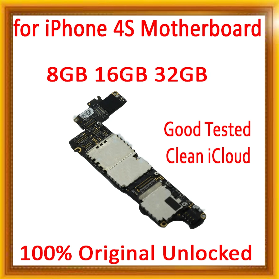 Для iphone 4S материнская плата, разблокирована для iphone 4S материнская плата с полным чипом, 8 ГБ/16 ГБ/32 ГБ
