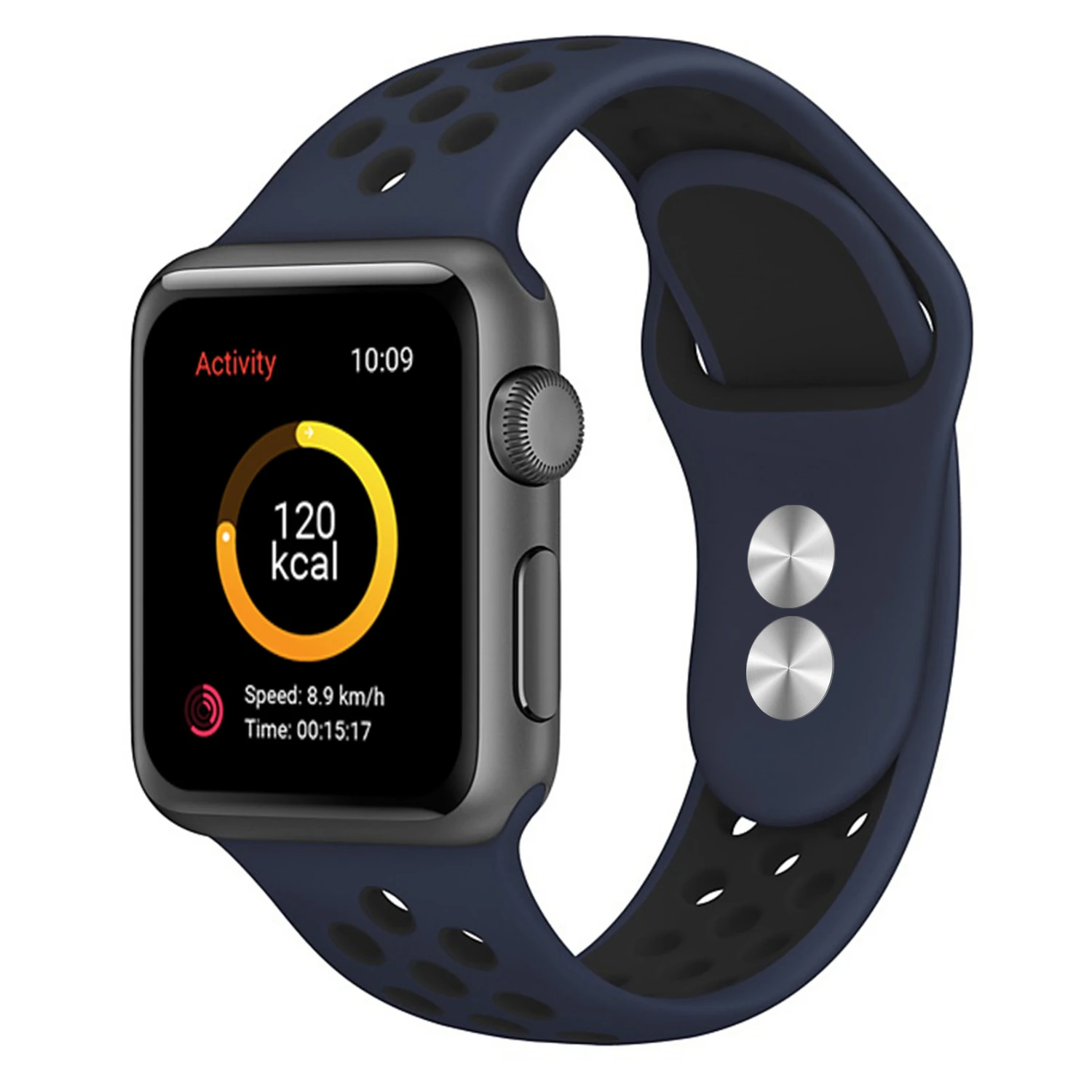 Силиконовый спортивный ремешок, цветной ремешок для Apple Watch, 44 мм, 42 мм, 40 мм, 38 мм, черный/Вольт браслет iwatch, серия 5, 4, 3, Ремешки для наручных часов
