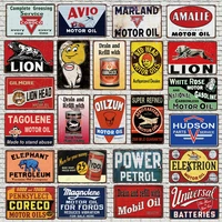 vintage motor oil metal sign lion tin plate wall bar home art garage gas station car decor cuadros 30x20cm du 4106a