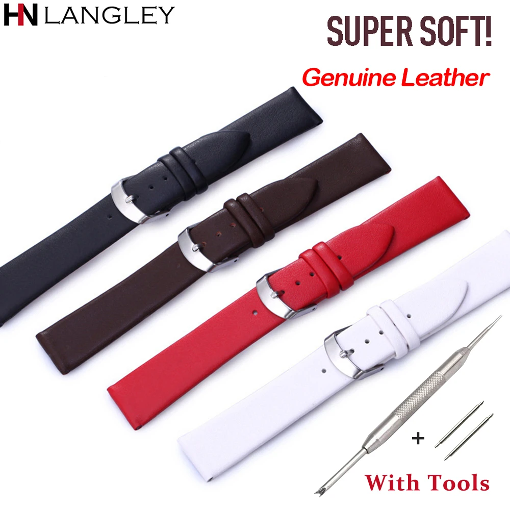 Ремешок сменный из натуральной кожи для наручных часов сверхмягкий браслет