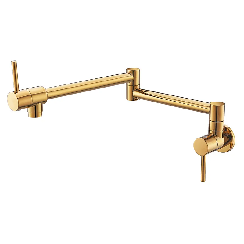 

Kitchen Sink Faucets Single Cold Solid Brass Sink Taps Dual Handle Wall Mounted Rotate Foldable Balcony Faucets Free Shipping