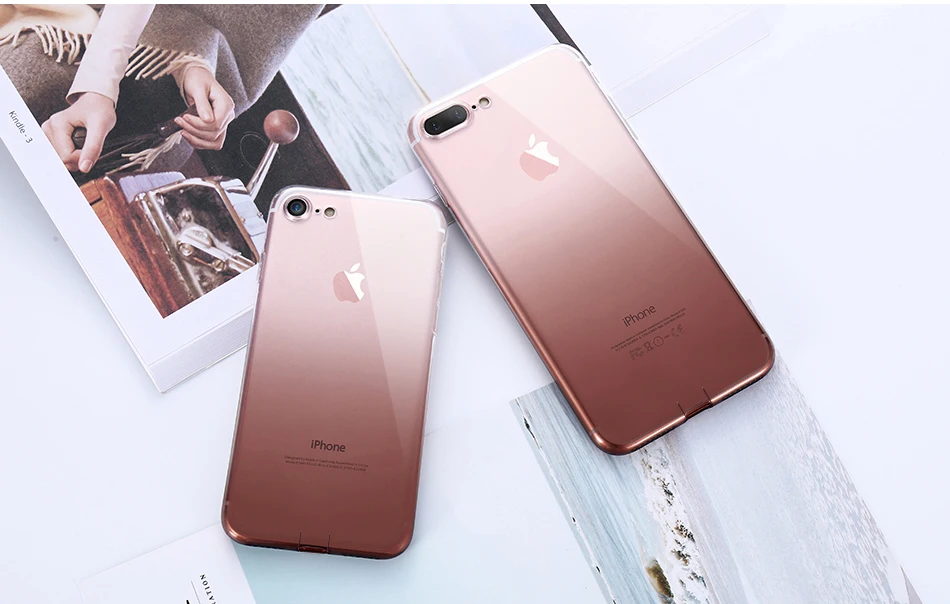 Градиентный прозрачный ТПУ Телефон чехол для IPhone 6 6S 7 8 Plus ультра тонкий прозрачный защитный чехол для IPhone X XS Max XR Fundas