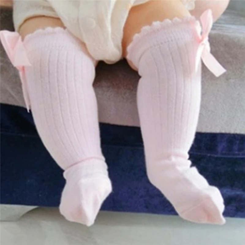 

Hot Sale Baby Girls Socks New Toddlers Girl Big Bow Knee High Long Soft Kids Socks Bowknot 100% Cotton 0-7 Years Newborn Socks