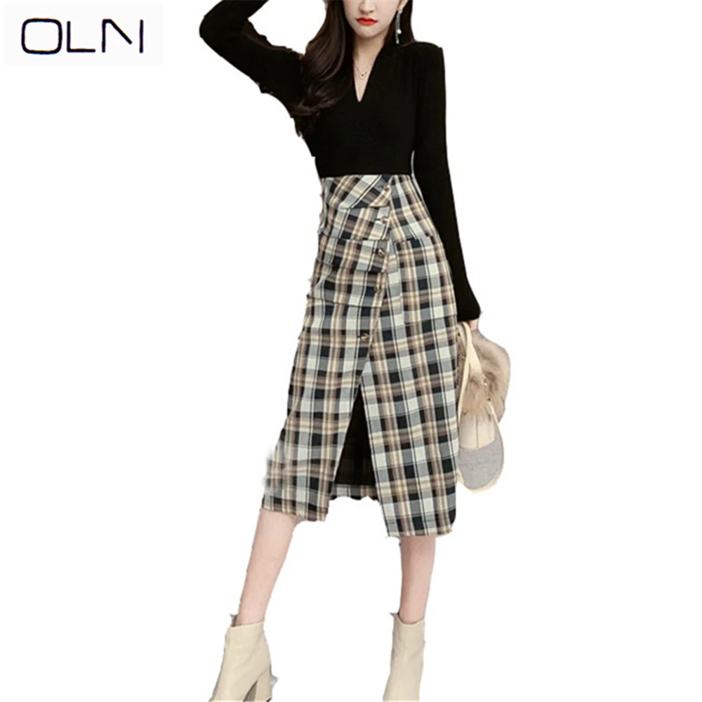 Осенне зимняя юбка в Корейском стиле vestidos новинка оптовая продажа сексуальный