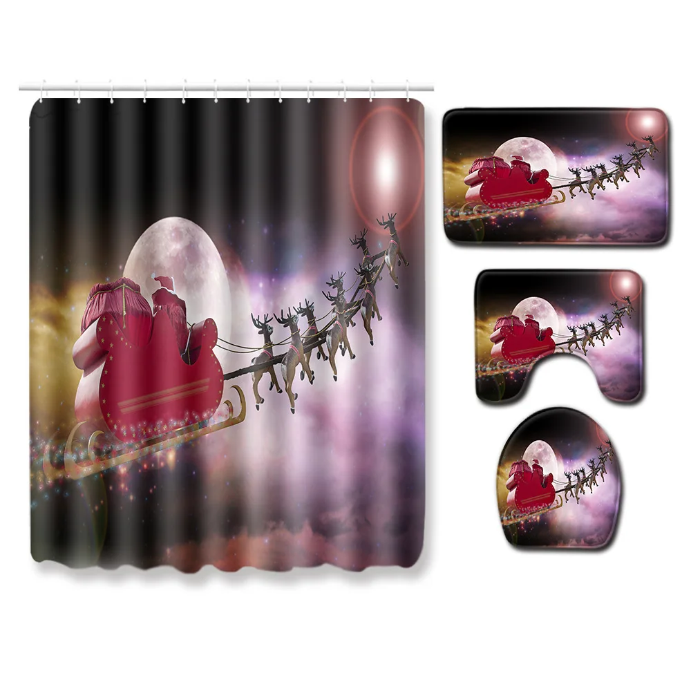 Zeegle Водонепроницаемая занавеска для душа Рождественская ванной