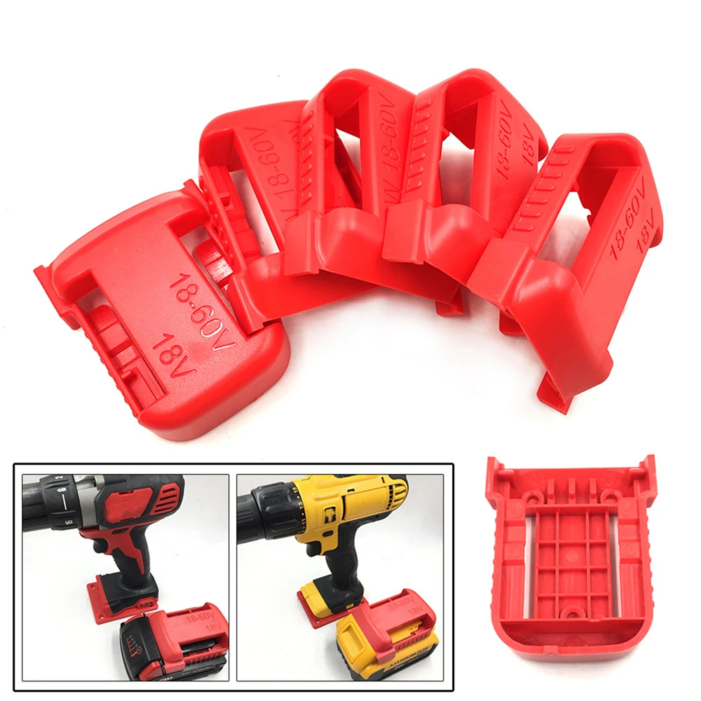 

5pcs Battery Mount Storage Holder Bracket Slot For Milwau M18 18V Battery Electrical Tools Battery Hanging Buckle