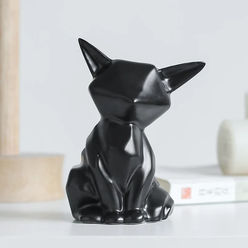 

Fox Ornaments Creative Nordic Style Origami Irregular Simple Modern Ceramic Home Animal Desktop Decoration Ornaments Accessory