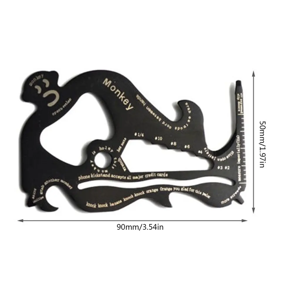 

13 in 1 Portable Practical Monkey Shaped Outdoor Tactical Survival Tool Camping Multi Tools Pocket Card Wallet Tool