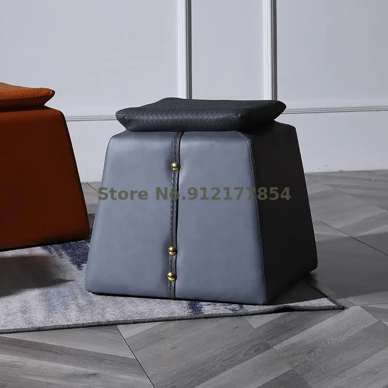 Скандинавский туалетный табурет из кожи одноразовый для смены обуви итальянский