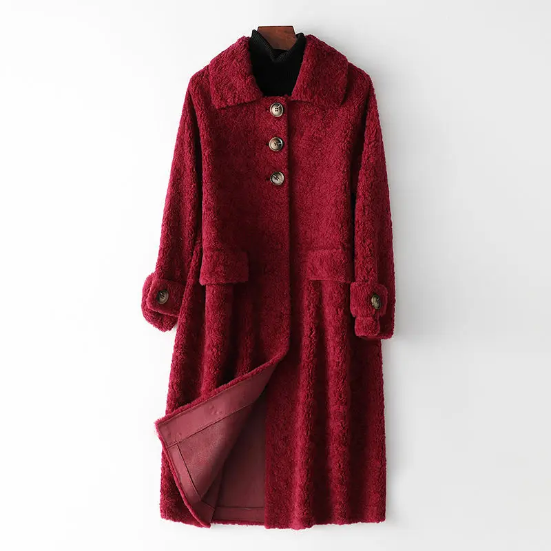 

2020 Winter Jacket Women Real Wool Fur Coat Jacket Parka Lady Fashion Genuine Fur Casual Long Coats Outwear Parka Jacket L79