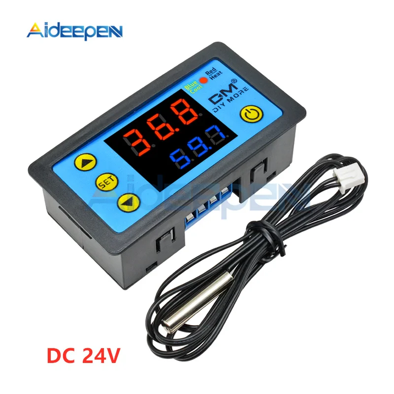 DC 12 V/24 V AC 110-220V W3231 светодиодный одинарный/двойной Дисплей цифровой Температура Управление; термостат Управление с NTC Сенсор зонд - Цвет: Dual DC 24V