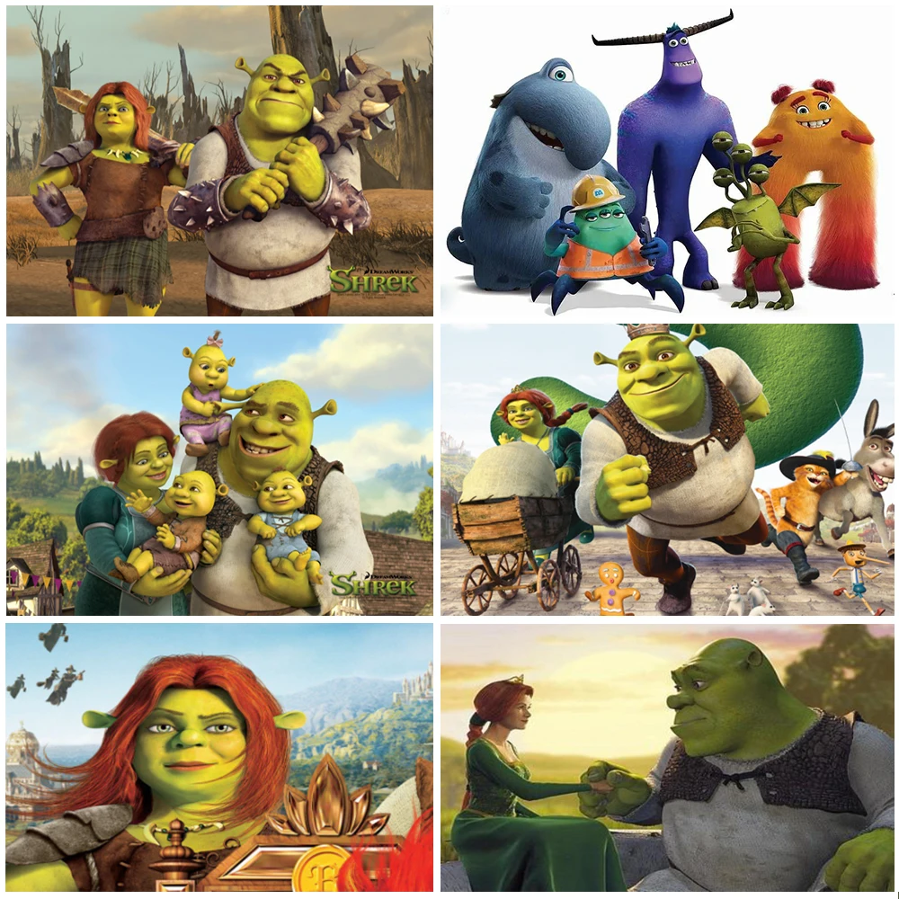 

Full Diamond Painting 5D DIY Disney Shrek Happy Family Inlaid Diamond Embroidery Mosaic Custom Home Decoration Painting