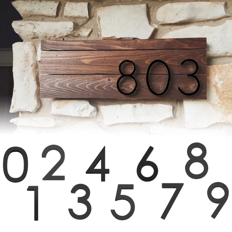

1pc 3D Numeral Door Plaque House Drawer Sign Plating Gate Digits 0 to 9 Plastic Number Tag Hotel Home Sticker Address Door Label
