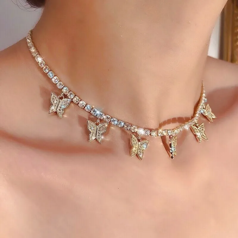 Modyle 2020 новые женские ювелирные изделия кулон в форме бабочки Стразы блестящие
