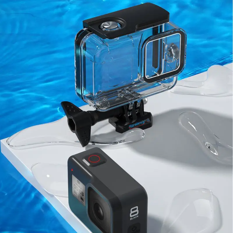 Черный Защитный корпус для дайвинга камеры Gopro Hero 8 черные водонепроницаемые