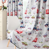 customizable cartoon car patterns printing curtains for childrens bedroom shading curtains for living dining room