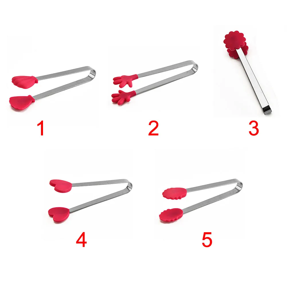 Kitchen Handle Tools Salad Cooking Food Silicone Stainless Steel Pastry Sugar Clip BBQ Tongs | Дом и сад